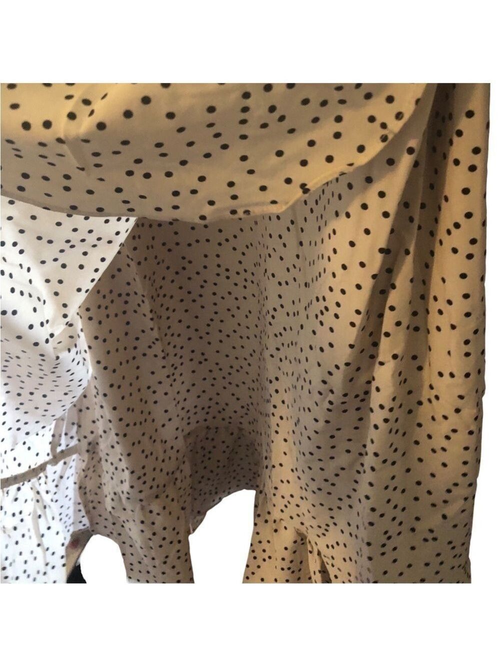 Polka Dot Print Ruffle MiniWrap Dress with Belt, Size XL - Picture 4 of 7